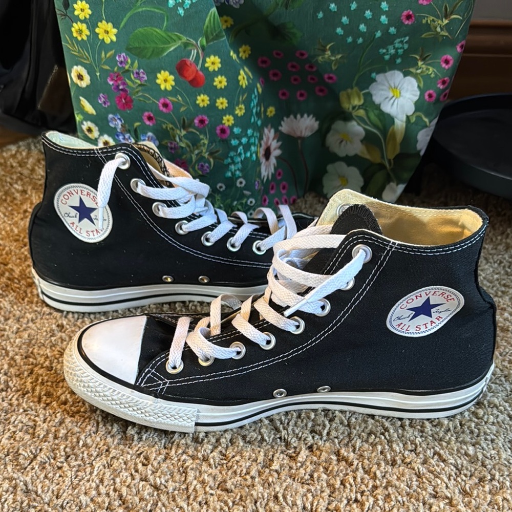 Converse Black and White High-Top Sneakers Classic Design